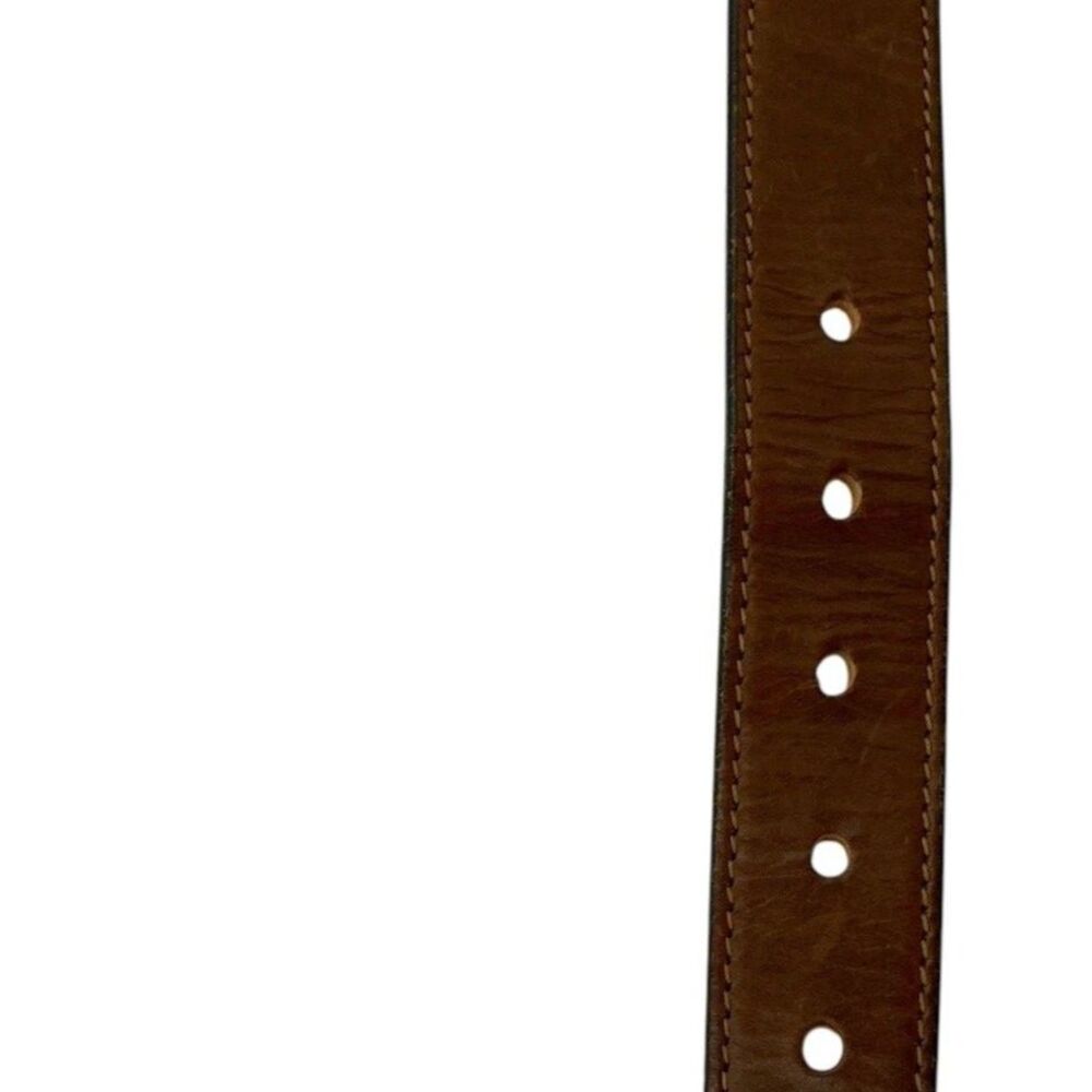 Vintage Eddie Bauer Mens Leather Belt Size 38 Solid Brass Buckle USA Made - Picture 7 of 14